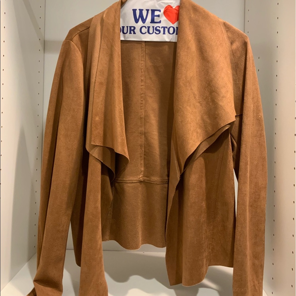 Karen Kane brown suede swing blazer size m great